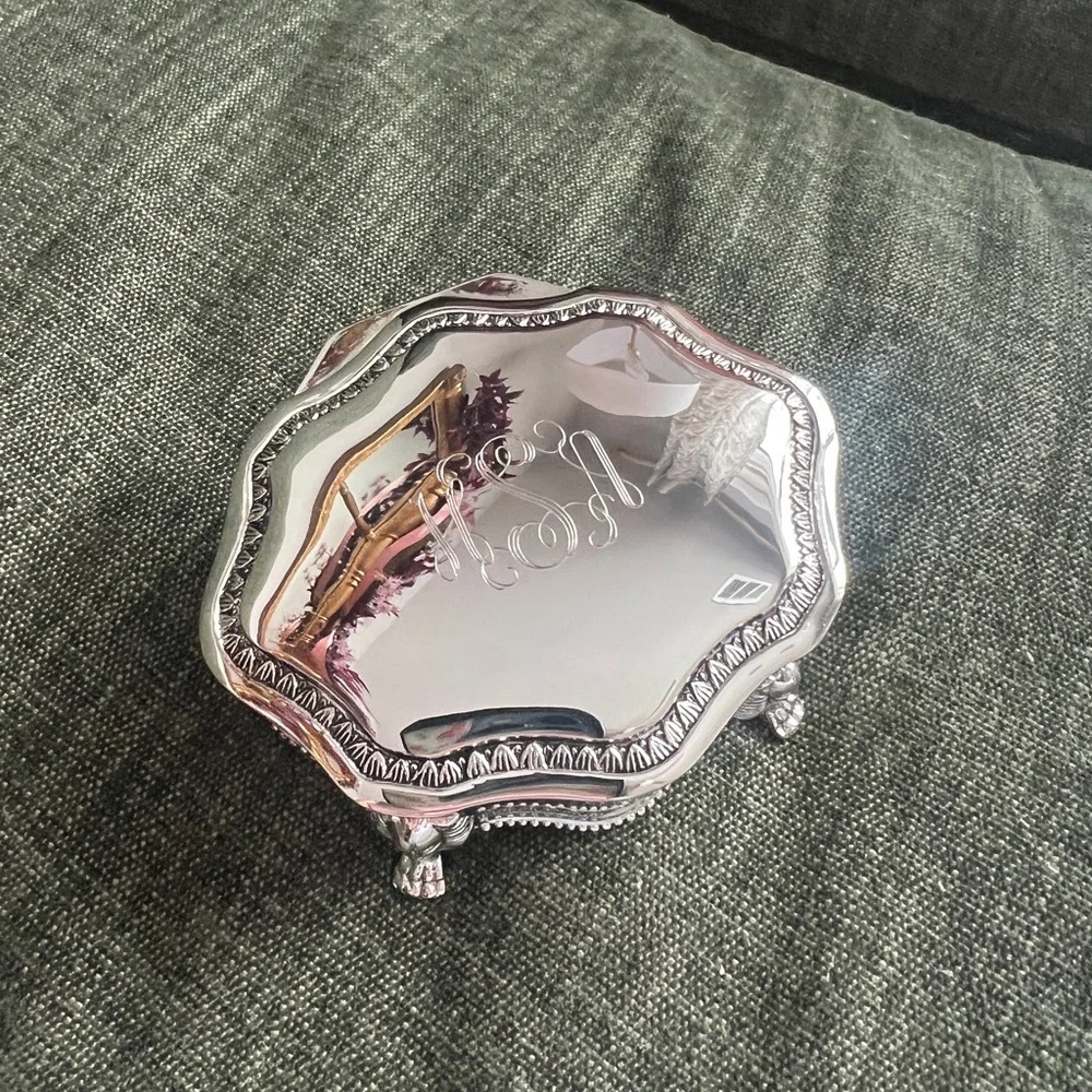 Silver Decorative Jewelry Box - Polished Silver Finish